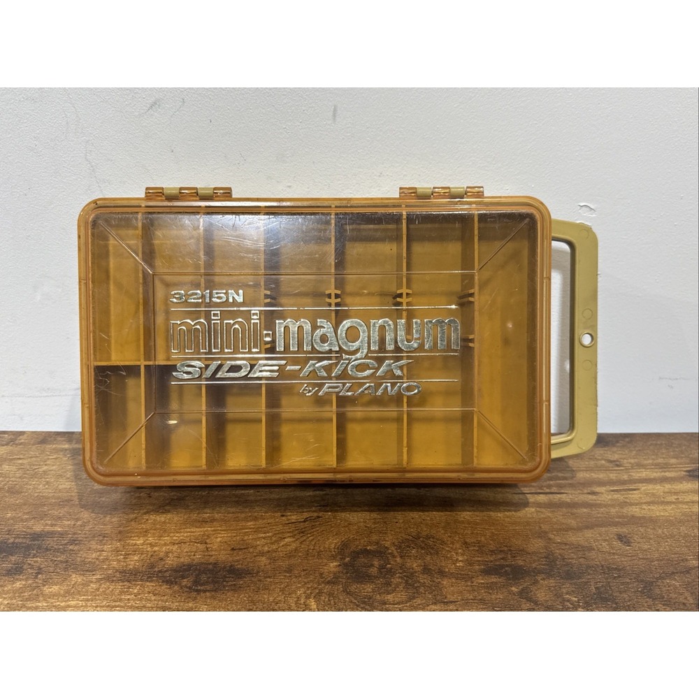 Vintage Mini-Magnum Side-Kick Plano 3215N Plastic Lid 2 Sided Divided Tackle Box